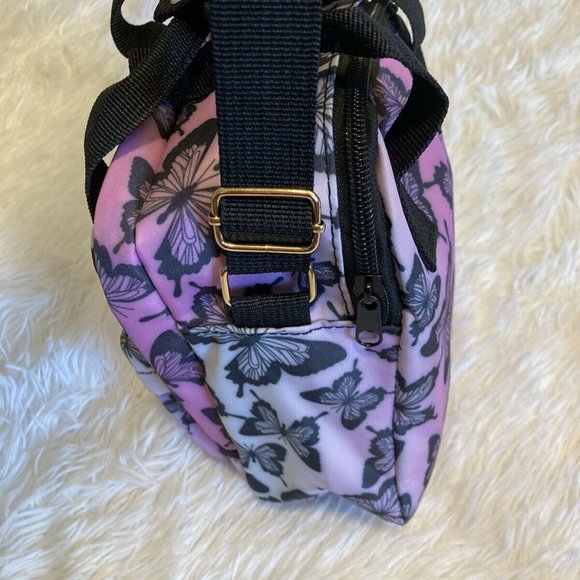 🎉Mini Purse Pink Butterfly Nylon Adjust Strap Crossbody Bag - Picture 7 of 10